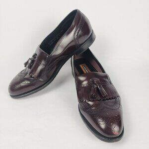 Florsheim Men's 10.5 Lexington Wingtip Dress Shoe Tassel Burgundy‎ Leather
